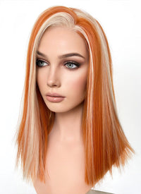 Orange Mixed Blonde Straight Lace Front Synthetic Wig LF5163