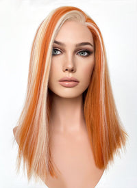 Orange Mixed Blonde Straight Lace Front Synthetic Wig LF5163