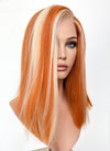 Orange Mixed Blonde Straight Lace Front Synthetic Wig LF5163