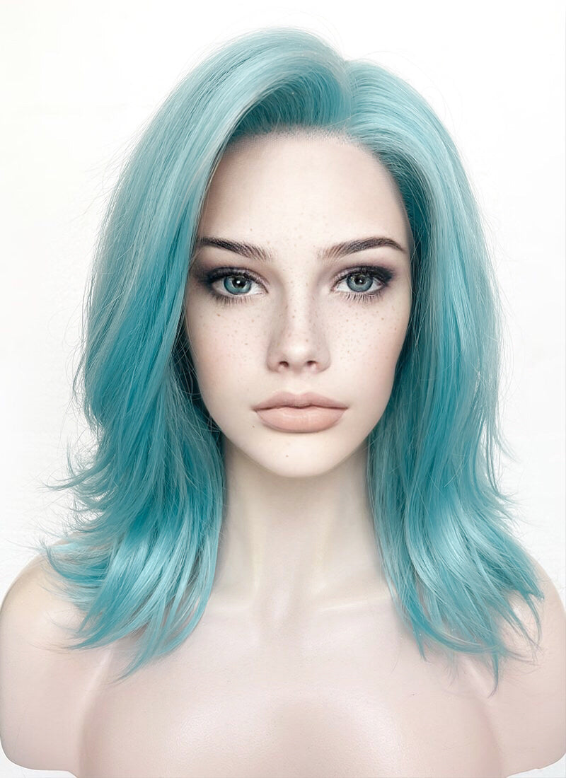 Pastel Blue Straight Lace Front Synthetic Wig LF5168