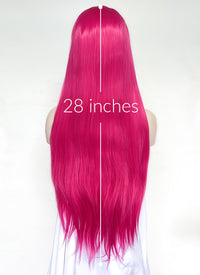 Hot Pink Straight Lace Front Synthetic Hair Wig LF5171