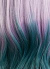 Purple Green Ombre Straight Lace Front Synthetic Wig LF551