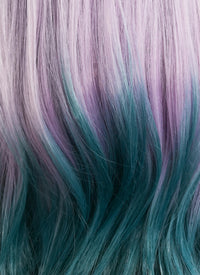 Purple Green Ombre Straight Lace Front Synthetic Wig LF551