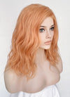 Pastel Peach Pink Wavy Lace Front Synthetic Wig LF6002