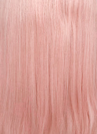 Pastel Pink With Brown Roots Straight Lace Front Kanekalon Synthetic Wig LF6008