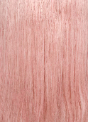 Pastel Pink With Brown Roots Straight Lace Front Kanekalon Synthetic Wig LF6008