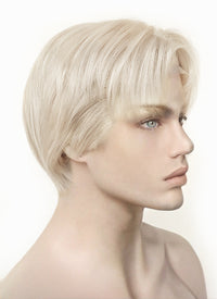 Light Ash Blonde Straight Lace Front Synthetic Men's Wig LF6020