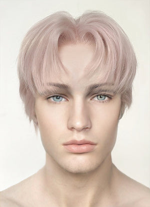 Light Ash Blonde Straight Lace Front Synthetic Men's Wig LF6020