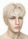 Light Ash Blonde Straight Lace Front Synthetic Men's Wig LF6020