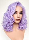 Pastel Purple Wavy Lace Front Synthetic Hair Wig LF6028