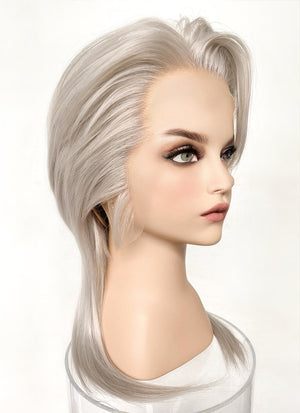 Pastel Grey Blonde Wolf Cut Straight Lace Front Synthetic Men's Wig LF6034