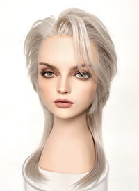 Pastel Grey Blonde Wolf Cut Straight Lace Front Synthetic Men's Wig LF6034