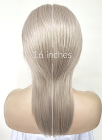 Pastel Grey Blonde Wolf Cut Straight Lace Front Synthetic Men's Wig LF6034