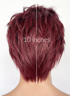 Good Omens Crowley Burgundy Red Straight Lace Front Synthetic Men's Wig LF6045