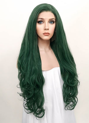 Wavy Deep Sea Green Lace Front Synthetic Wig LF667V