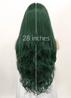 Dark Green Wavy Lace Front Synthetic Wig LF667V
