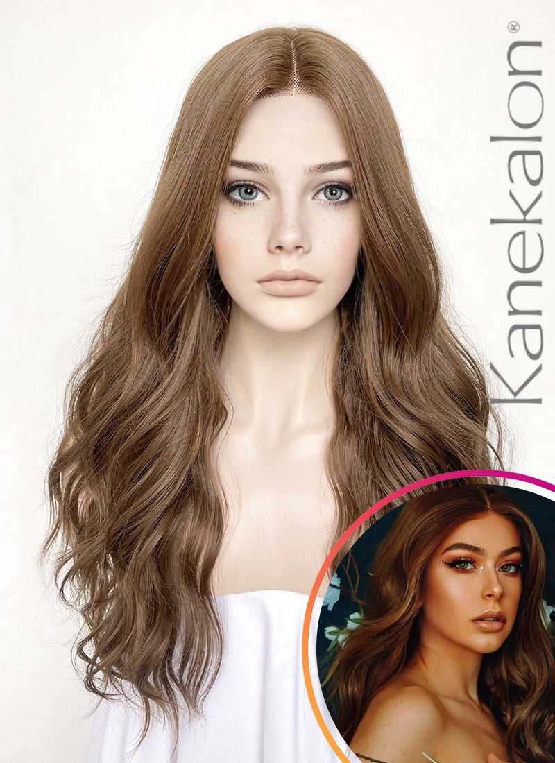 Brunette Wavy Lace Front Kanekalon Synthetic Wig LF7000