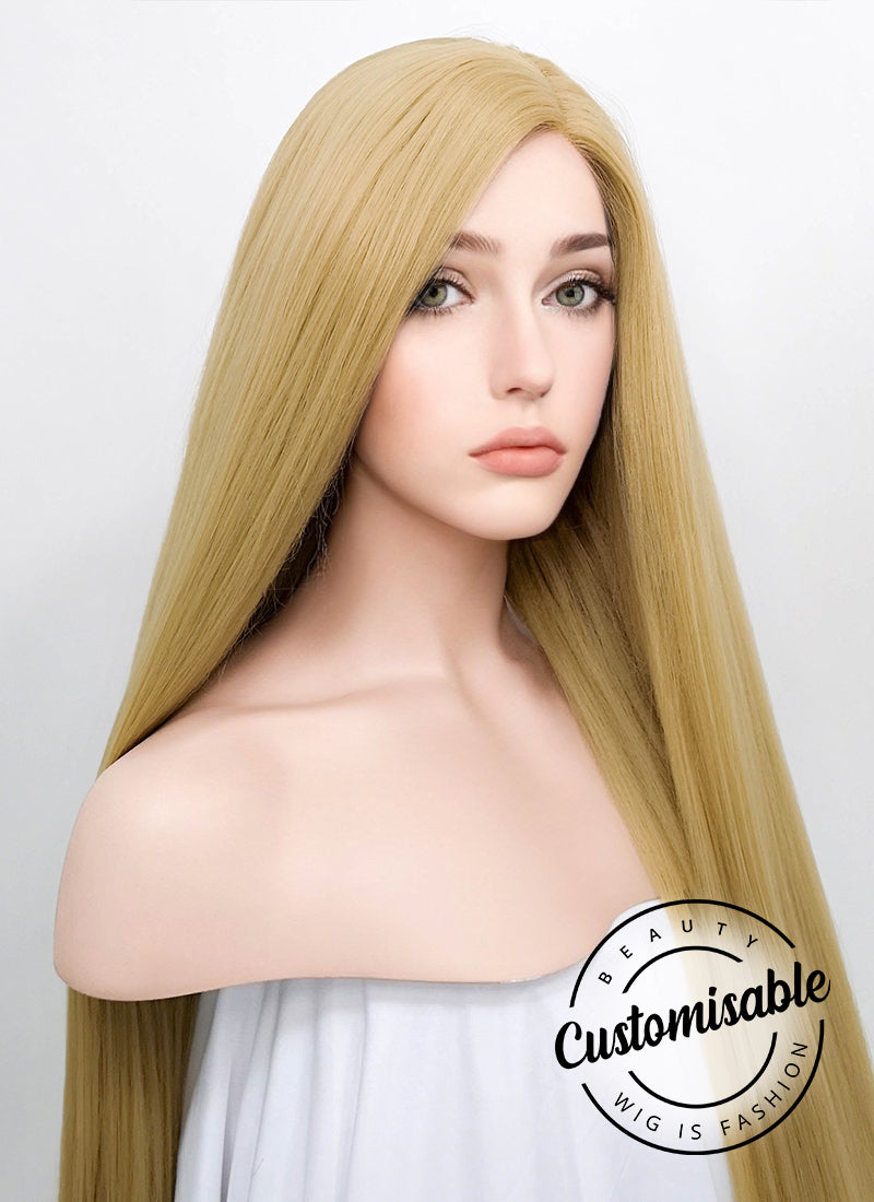 Straight Yaki Blonde Lace Wig CLF701S (Customisable)