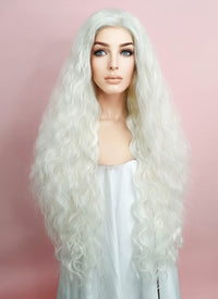 White Curly Lace Front Synthetic Wig LF741B