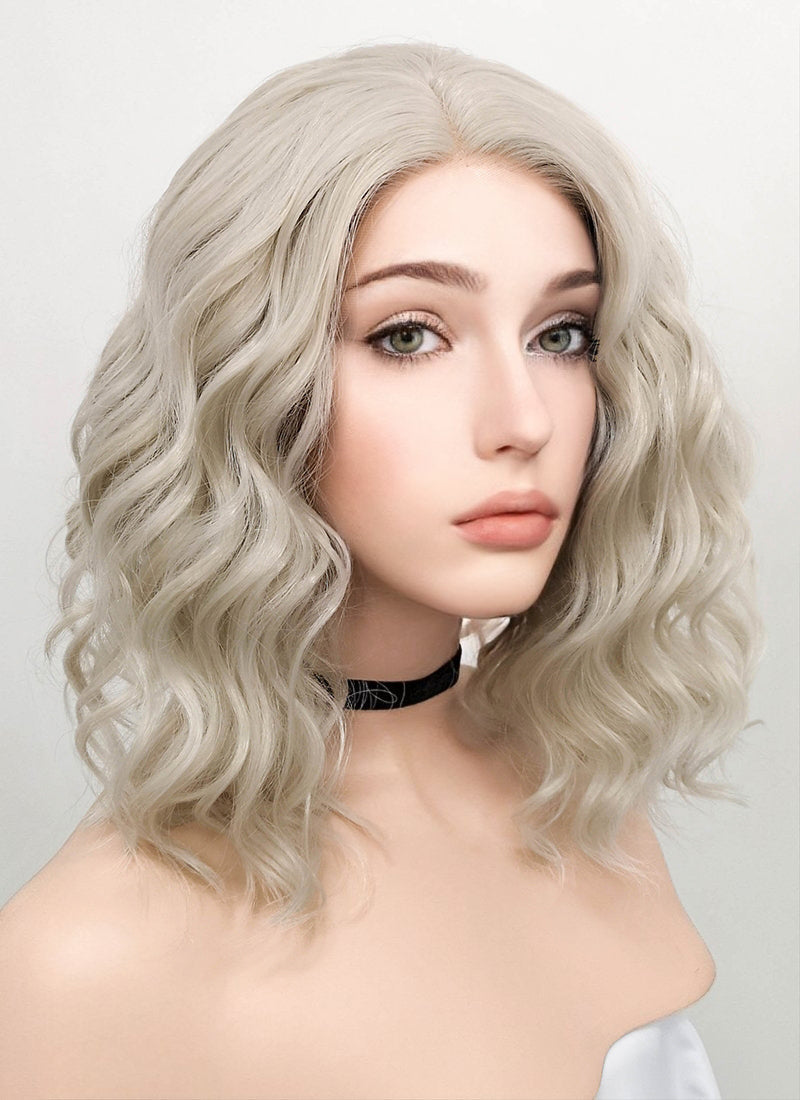 Pastel Blonde Wavy Bob Lace Front Synthetic Wig LF831B