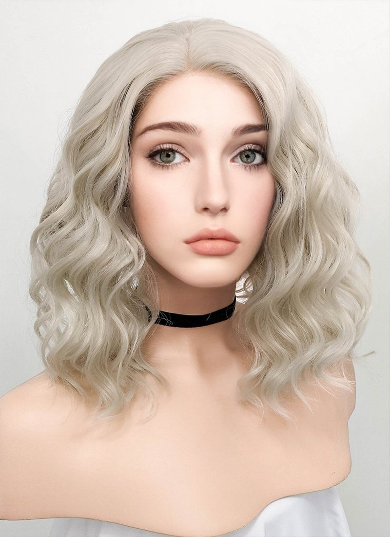 Pastel Blonde Wavy Bob Lace Front Synthetic Wig LF831B