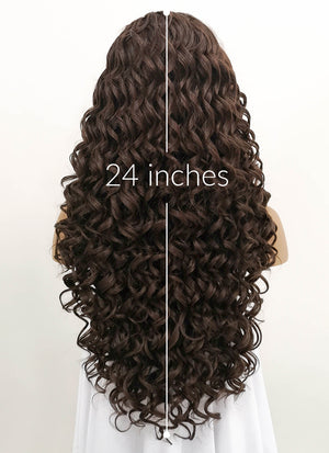 Brunette Spiral Curly Lace Front Synthetic Wig LFB169