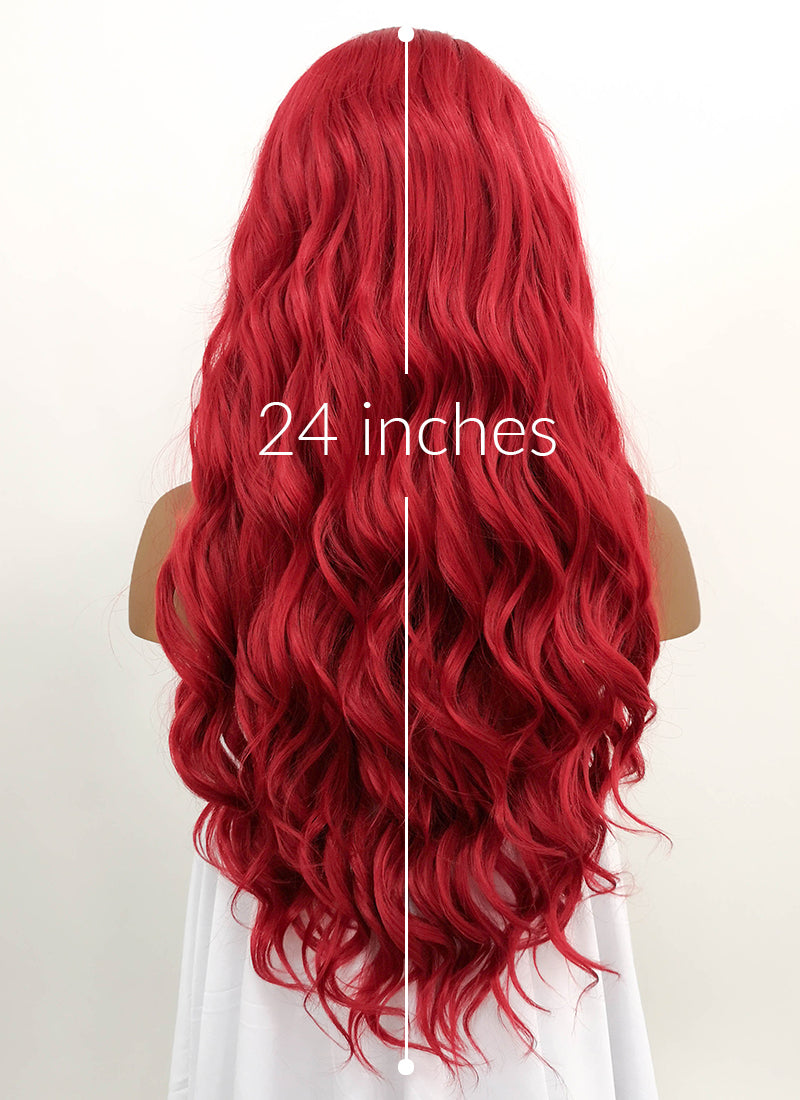 Wavy Red Lace Front Synthetic Wig LFB355