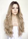 Blonde With Dark Roots Wavy Lace Front Synthetic Wig LFCS232