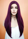 Straight Dark Purple Lace Front Synthetic Wig LF029