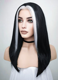 Black And White Money Piece Star Wars Ysanne Isard Straight Lace Front Synthetic Wig LF1605