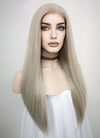Pastel Blondish Grey Straight Lace Front Synthetic Wig LF238
