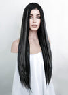 Black Mixed Grey Straight Lace Front Kanekalon Synthetic Wig LF3257