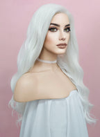 Wavy White Lace Front Synthetic Wig LF388