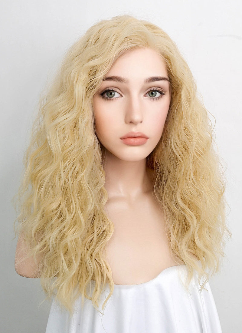 Light Blonde Curly Lace Front Synthetic Wig LFK5514
