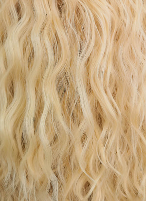 Light Blonde Curly Lace Front Synthetic Wig LFK5514
