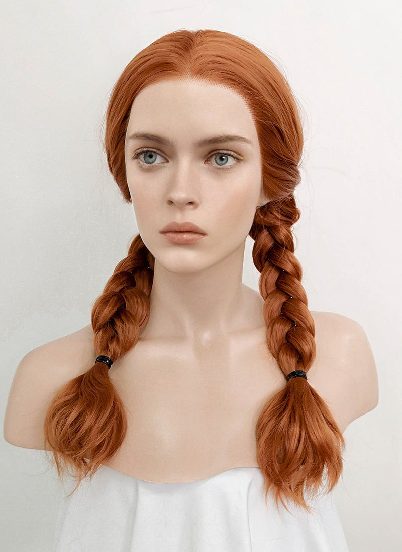 Stranger Things Max Mayfield Ginger Wavy Lace Front Braided Wig