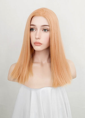 Pastel Orange Straight Lace Front Synthetic Wig LFK5538