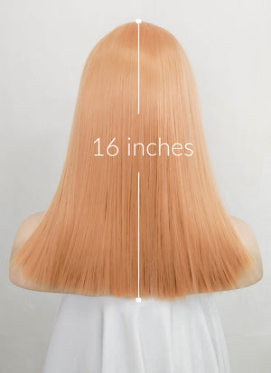 Pastel Orange Straight Lace Front Synthetic Wig LFK5538