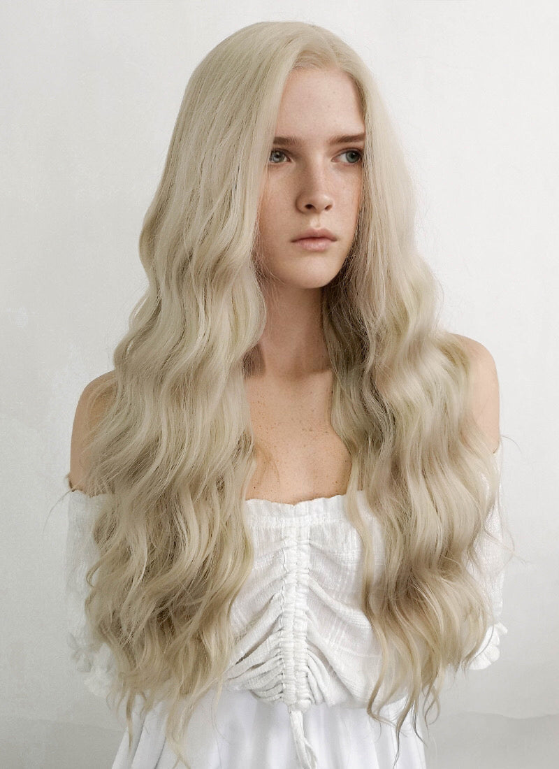 The Lord of the Rings The Rings of Power Galadriel Ash Blonde Wavy Lace Front Synthetic Wig LFK5539