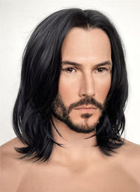 John Wick Black Wavy Lace Front Synthetic Men's Wig LFK5543