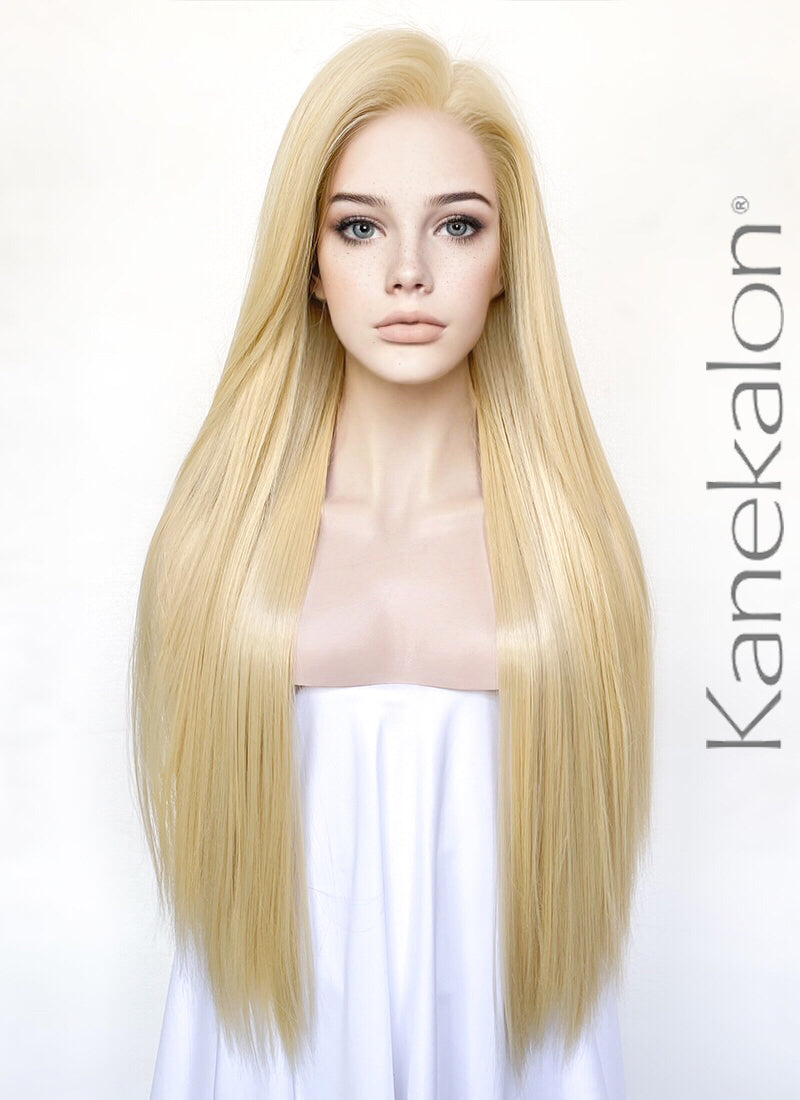 Blonde Straight 13" x 6" Lace Top Kanekalon Synthetic Hair Wig LFS019