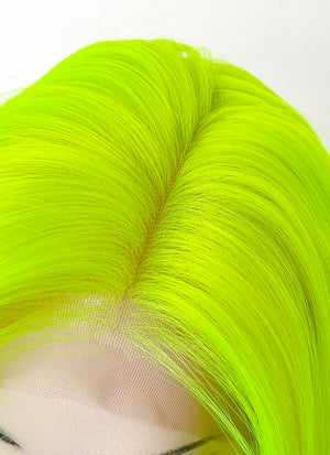 Neon Green Straight  13" x 6" Lace Top Synthetic Wig LFS020