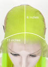 Neon Green Straight  13" x 6" Lace Top Synthetic Wig LFS020