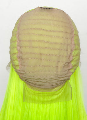 Neon Green Straight  13" x 6" Lace Top Synthetic Wig LFS020