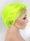 Neon Green Straight Bob 13" x 6" Lace Top Synthetic Wig LFS032