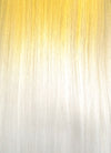 Yellow White Ombre Straight Yaki Lace Front Synthetic Wig LN6026