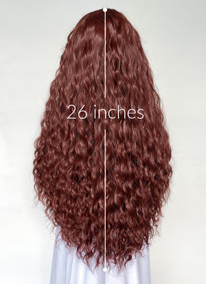 Reddish Brown Curly Lace Front Synthetic Wig LN6027