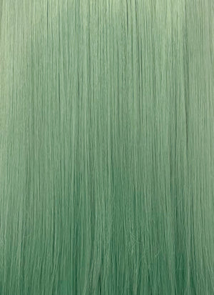 Green With Dark Roots Straight Yaki Lace Front Synthetic Wig LN6029