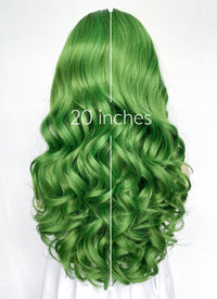 Green Wavy Yaki Lace Front Synthetic Hair Wig LN6033