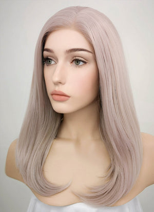 Pastel Pale Plum Straight Lace Front Synthetic Wig LW1514A